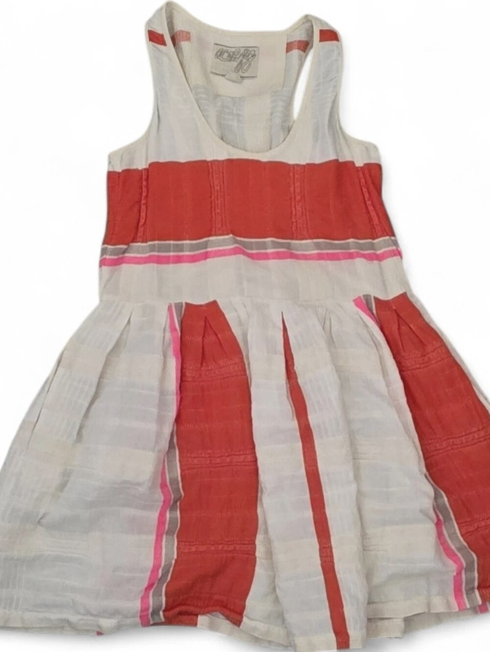 Rare Ace & Jig 2013 Pop Clementine Dress Red Neon Silver Metallic XS